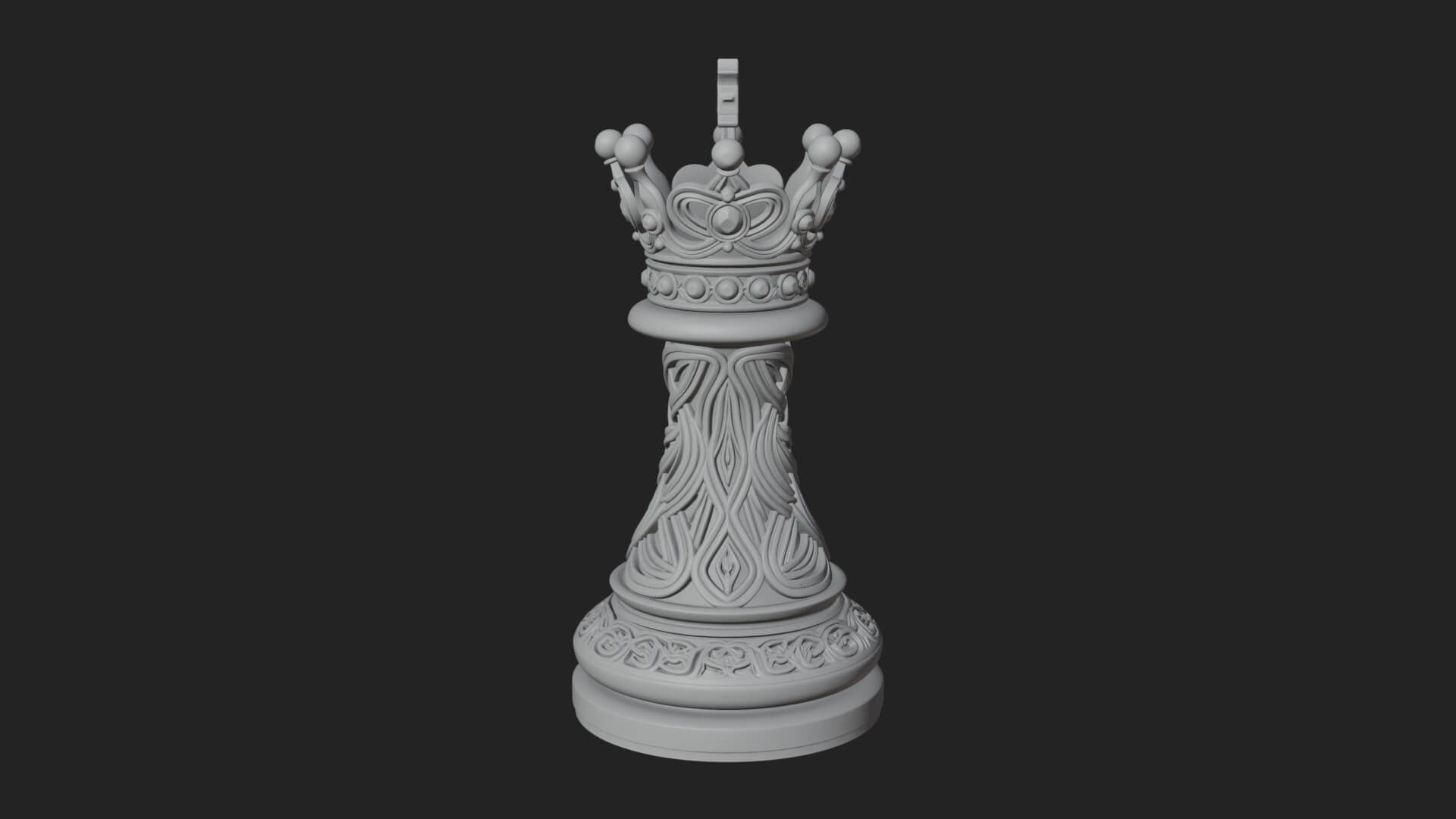 Ornate Chess Piece Statue Design 172 3D Print Model 3D Model