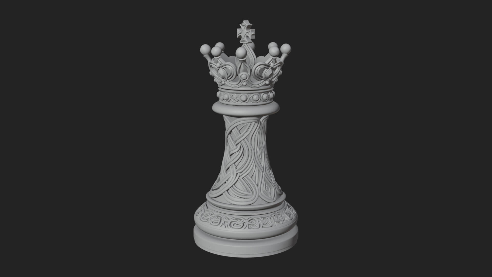 Ornate Chess Piece Statue Design 172 3D Print Model 3D Model
