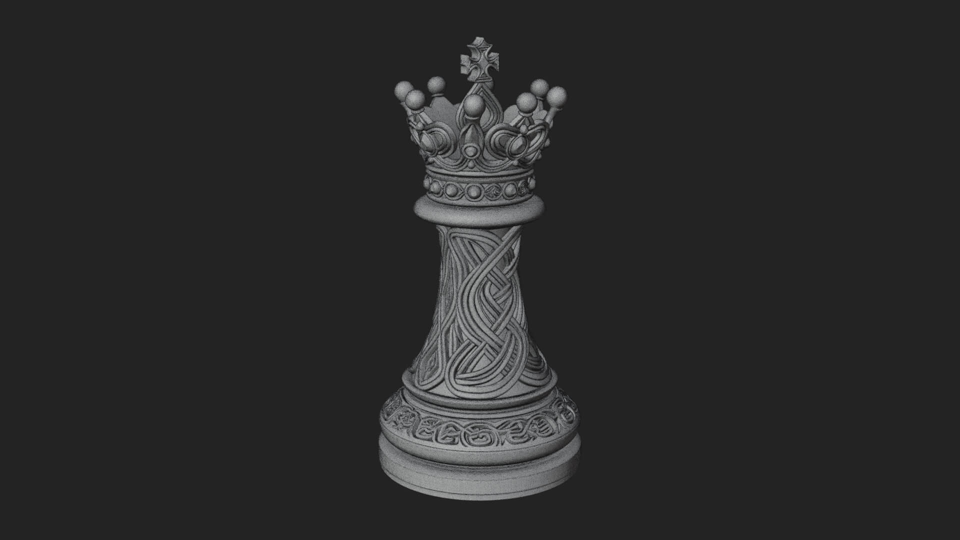Ornate Chess Piece Statue Design 172 3D Print Model 3D Model