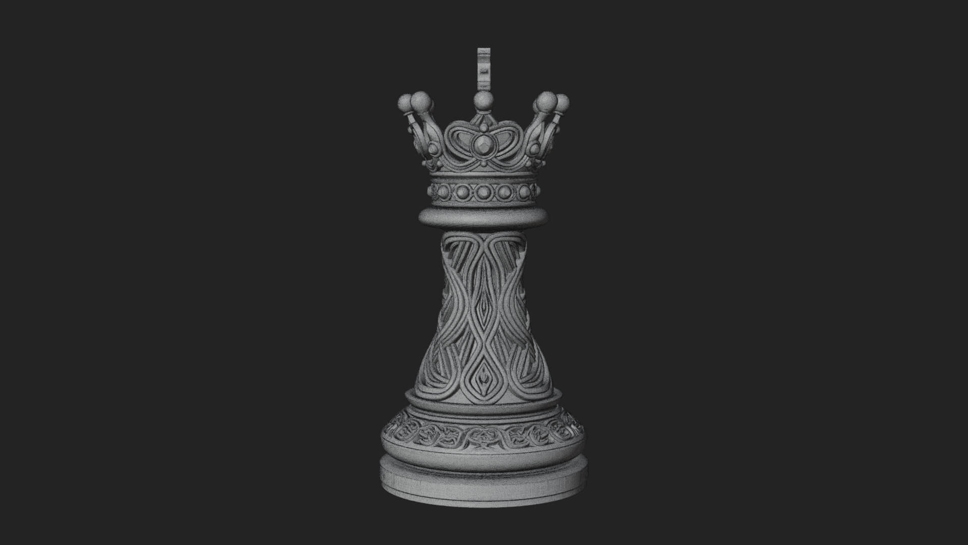 Ornate Chess Piece Statue Design 172 3D Print Model 3D Model