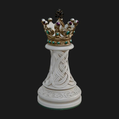 Ornate Chess Piece Statue Design 172 3D Print Model