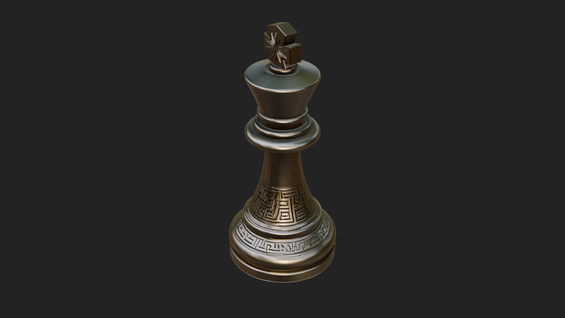 Ornate Chess Piece Statue Design 2 3D Print Model 3D Model