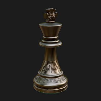 Ornate Chess Piece Statue Design 2 3D Print Model