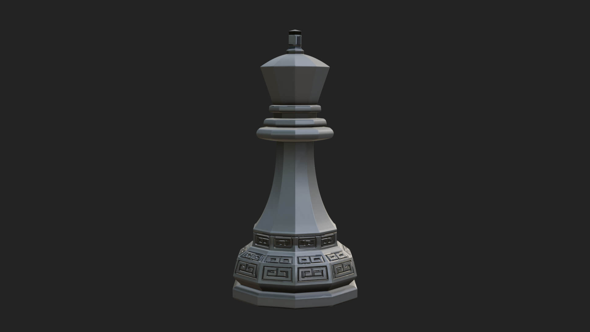 Ornate Chess Piece Statue Design 22 3D Print Model 3D Model