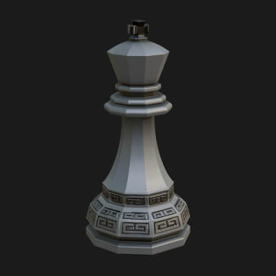 Ornate Chess Piece Statue Design 22 3D Print Model