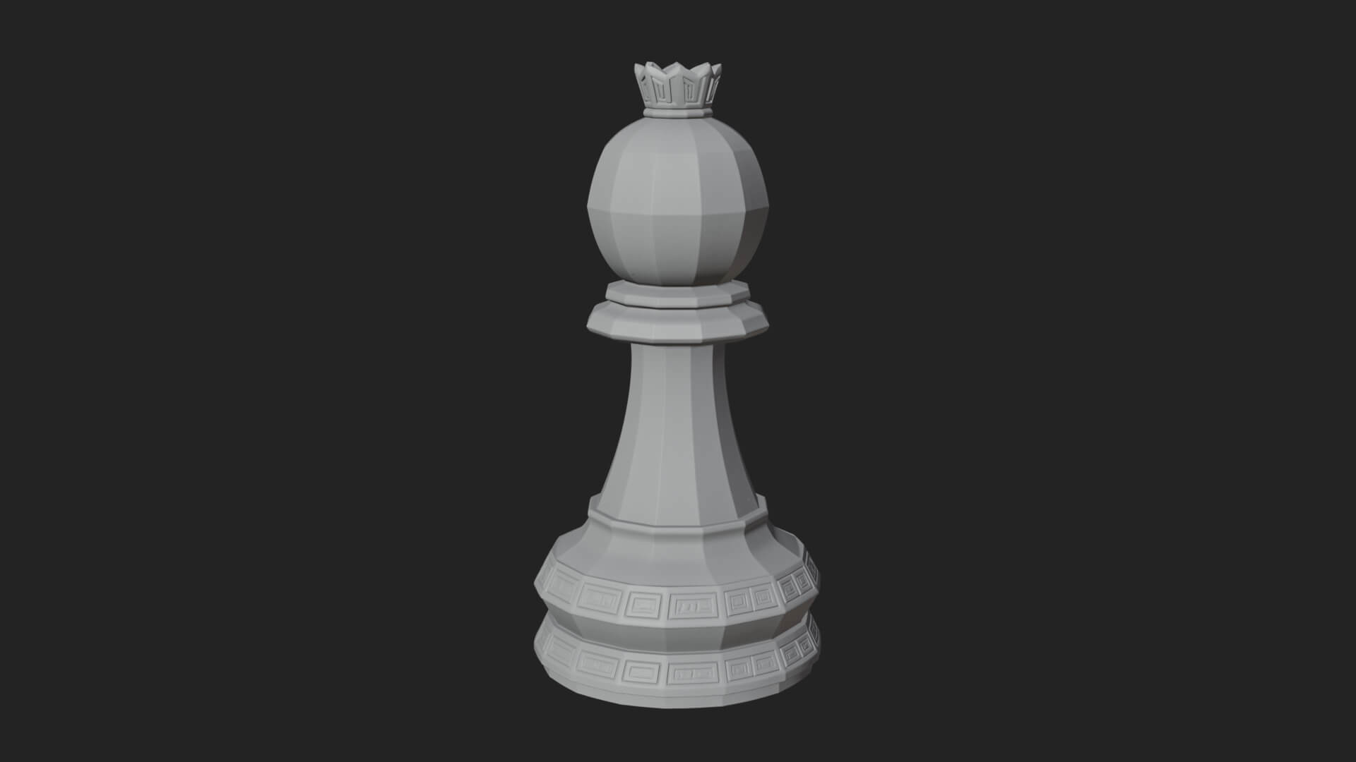 Ornate Chess Piece Statue Design 23 3D Print Model 3D Model