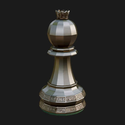 Ornate Chess Piece Statue Design 23 3D Print Model