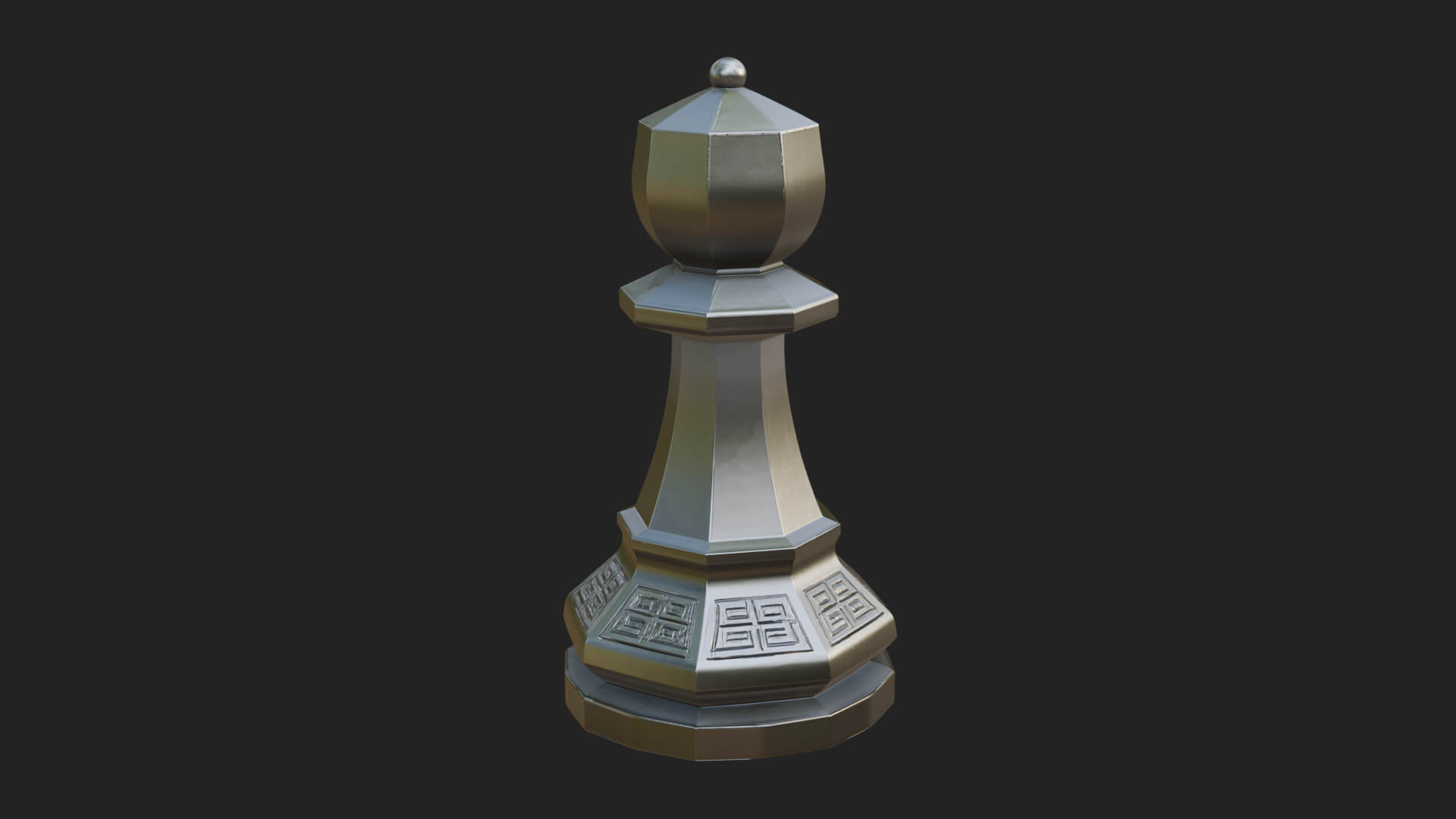 Ornate Chess Piece Statue Design 24 3D Print Model 3D Model