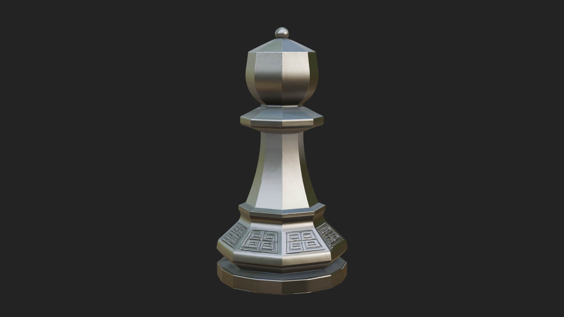 Ornate Chess Piece Statue Design 24 3D Print Model 3D Model
