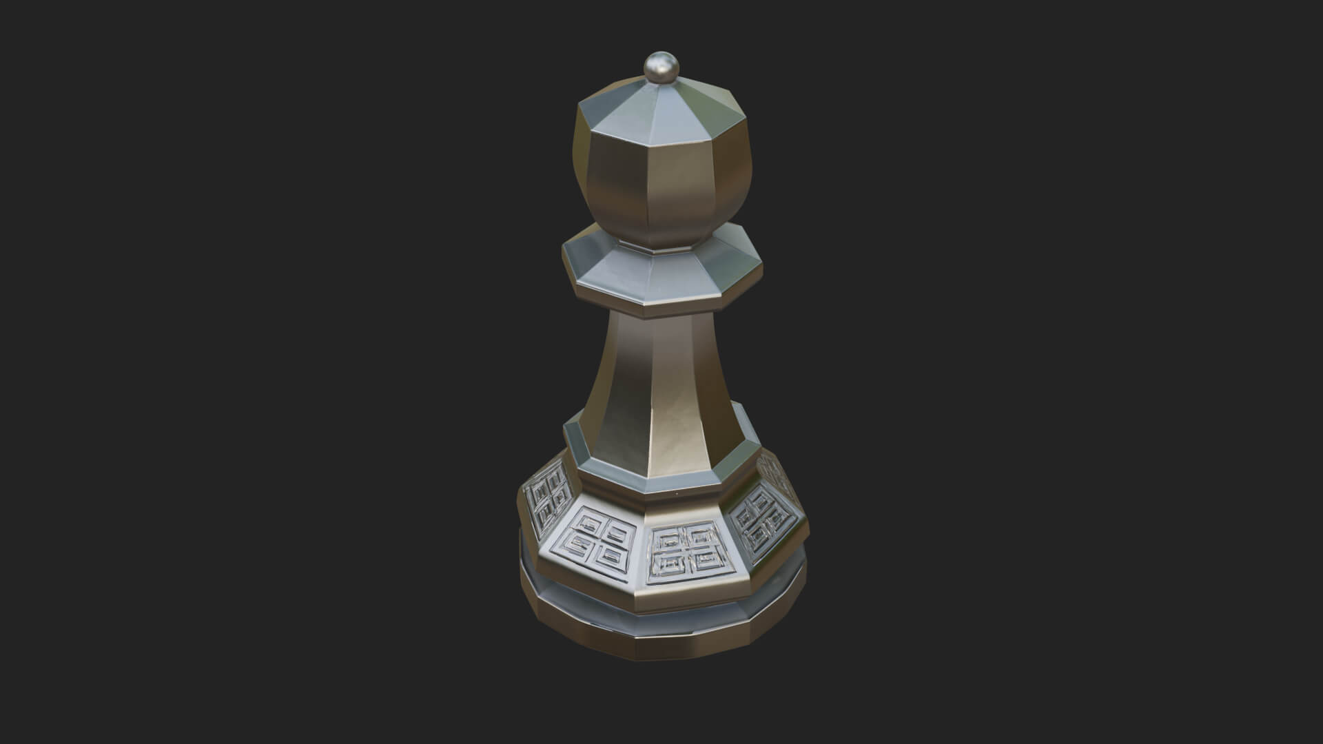 Ornate Chess Piece Statue Design 24 3D Print Model 3D Model
