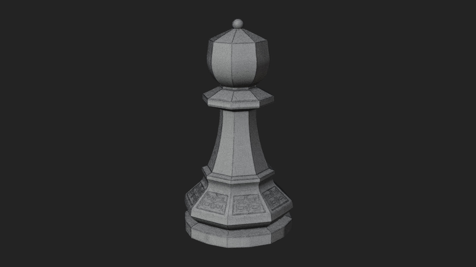 Ornate Chess Piece Statue Design 24 3D Print Model 3D Model