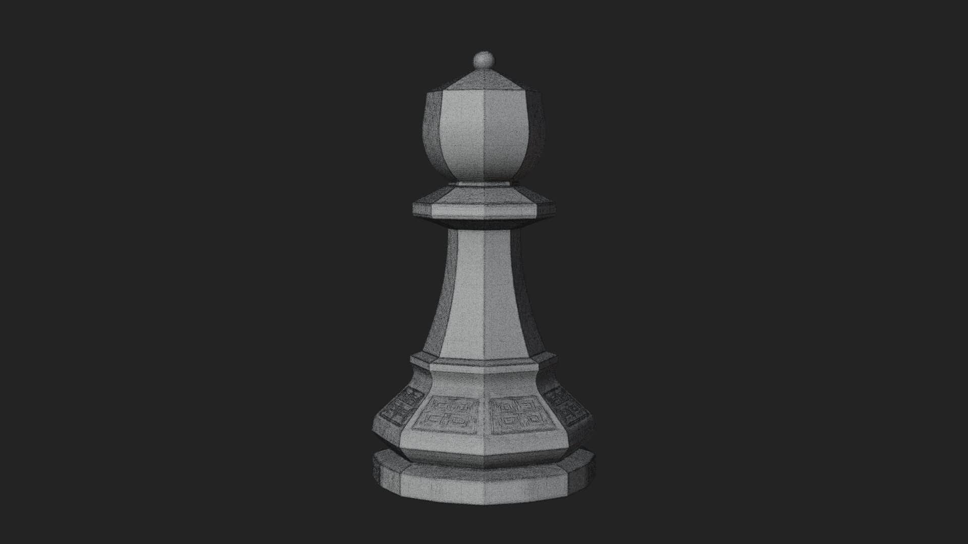 Ornate Chess Piece Statue Design 24 3D Print Model 3D Model