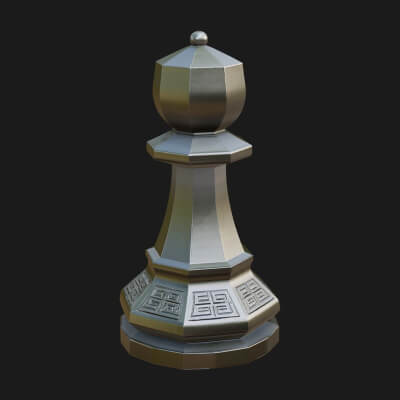 Ornate Chess Piece Statue Design 24 3D Print Model