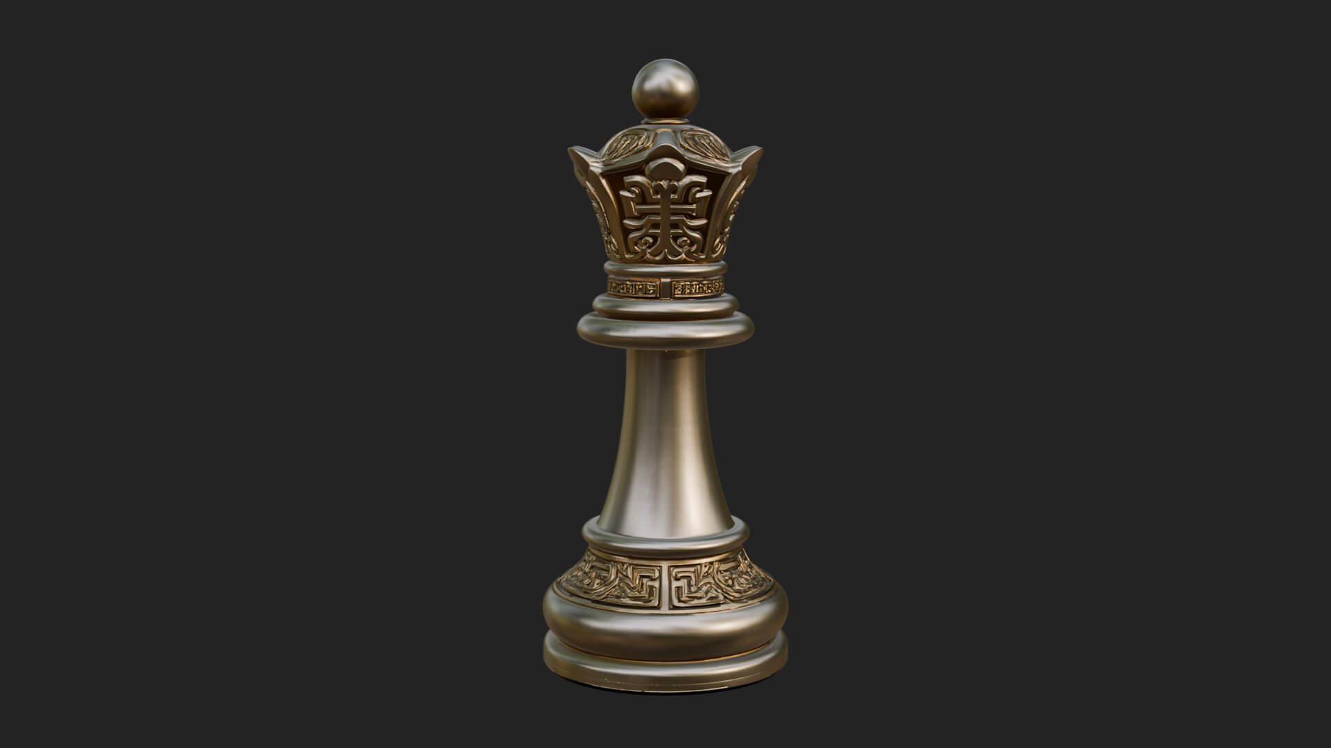 Ornate Chess Piece Statue Design 25 3D Print Model 3D Model