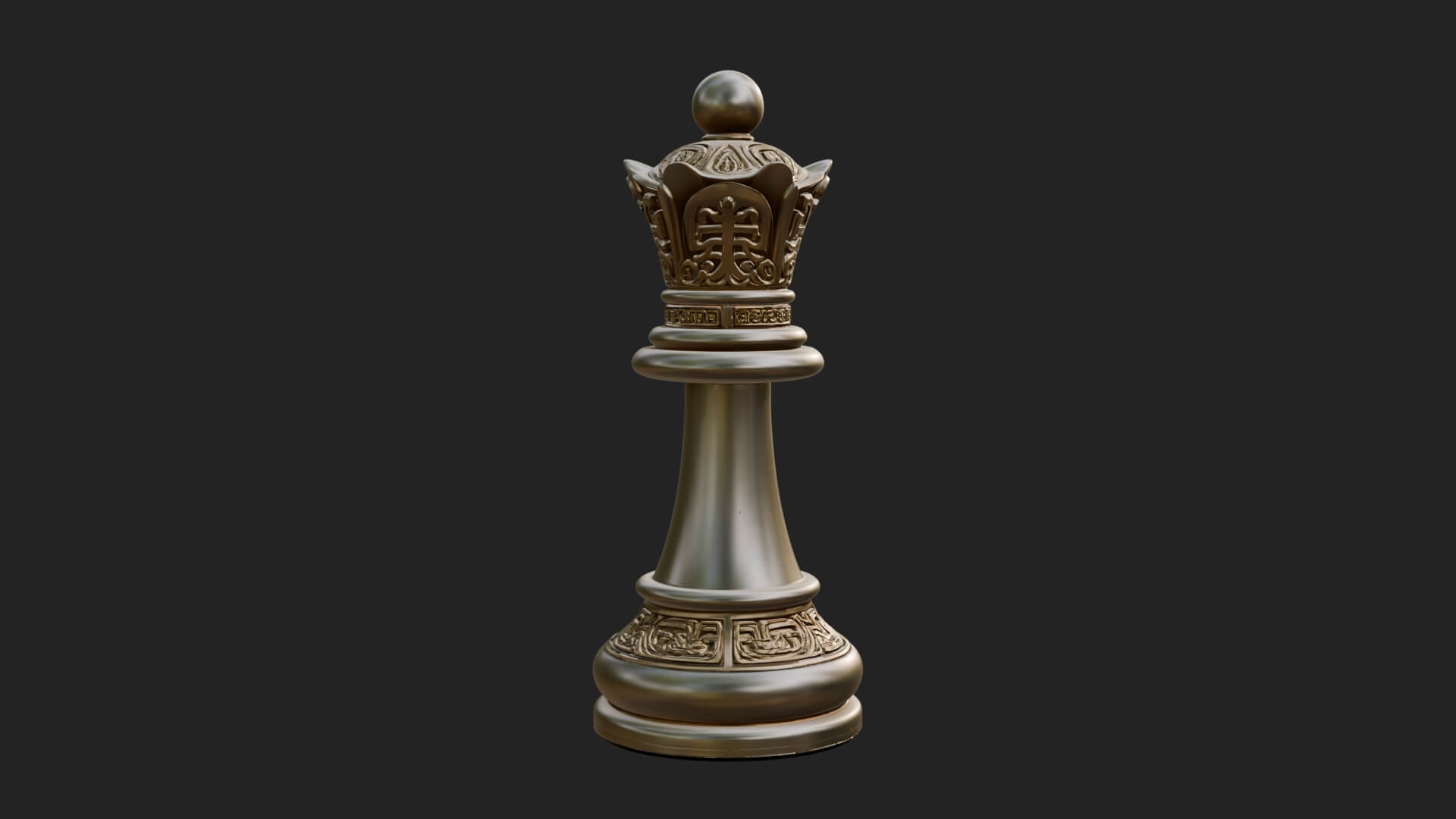 Ornate Chess Piece Statue Design 25 3D Print Model 3D Model