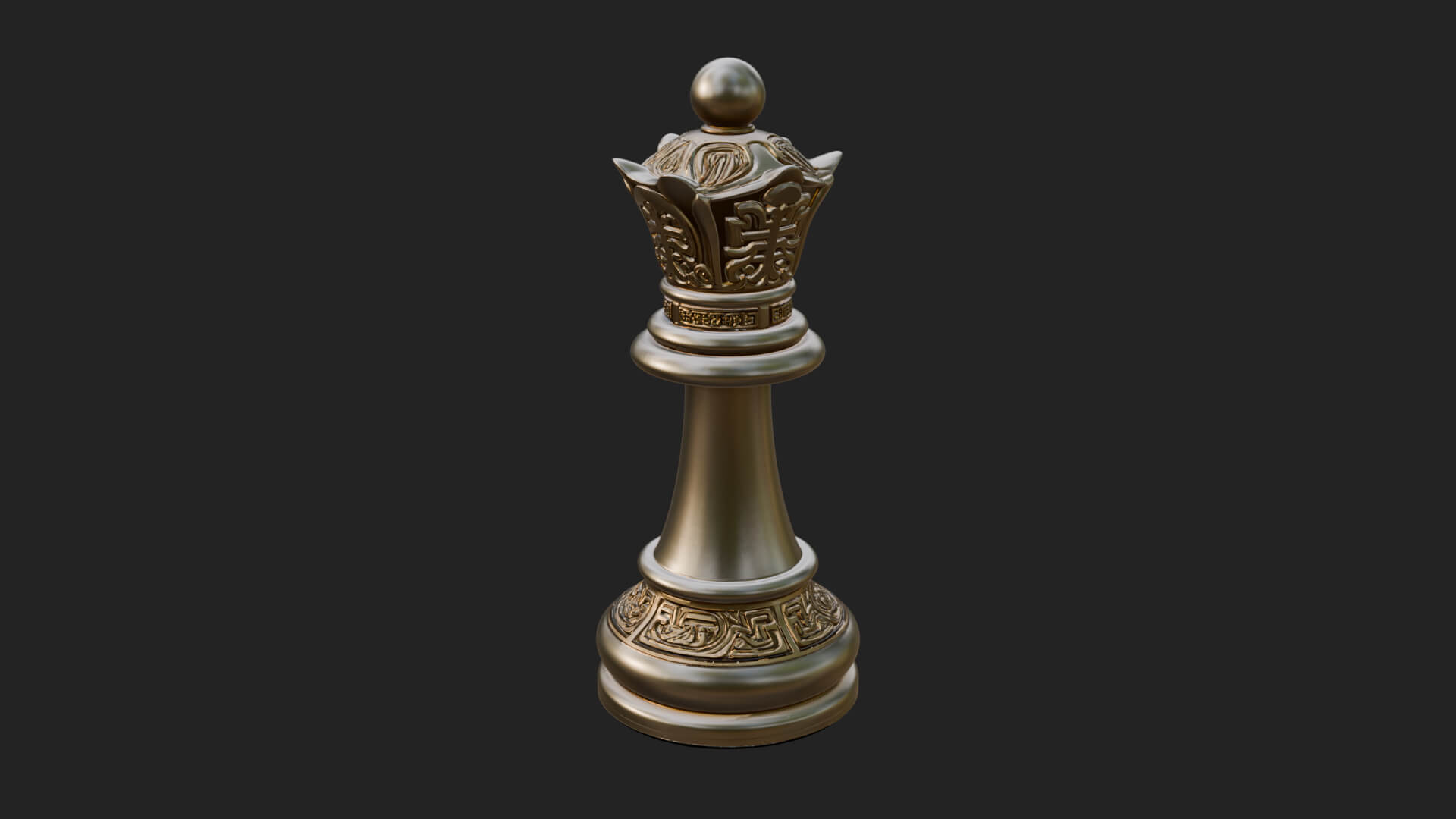 Ornate Chess Piece Statue Design 25 3D Print Model 3D Model