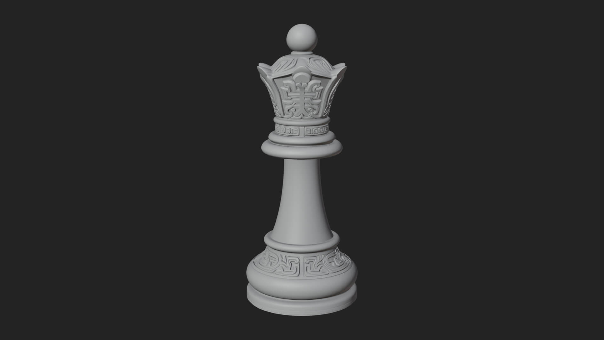 Ornate Chess Piece Statue Design 25 3D Print Model 3D Model