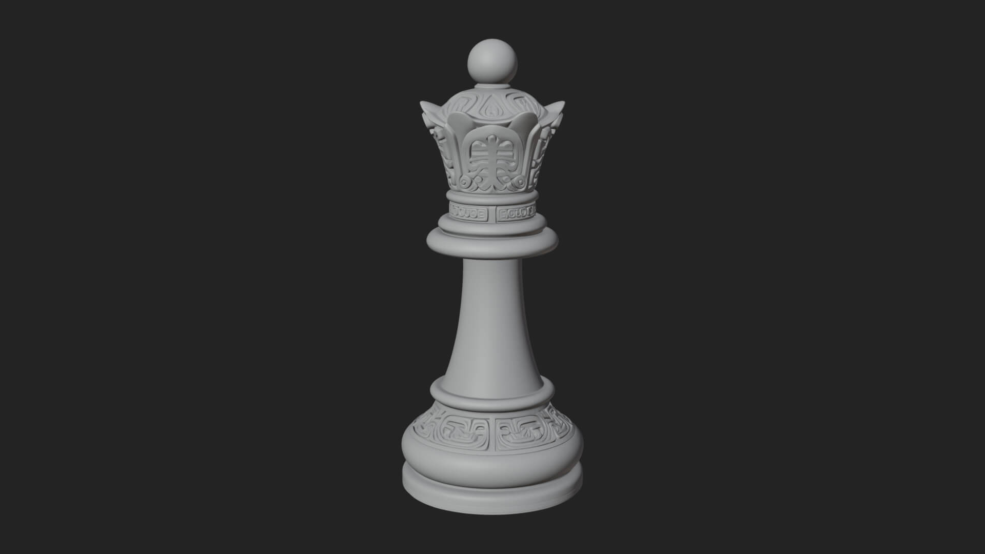 Ornate Chess Piece Statue Design 25 3D Print Model 3D Model