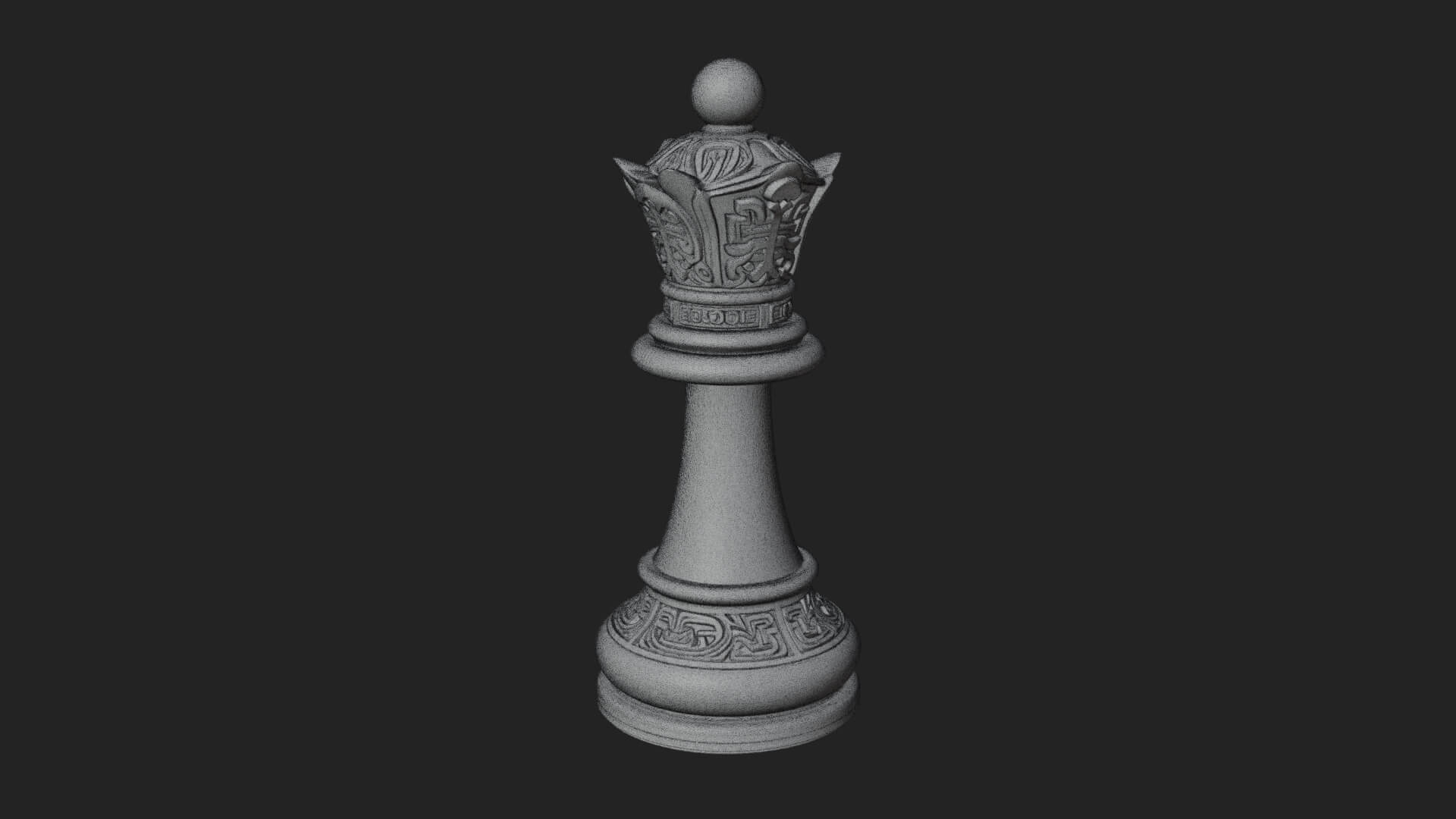 Ornate Chess Piece Statue Design 25 3D Print Model 3D Model