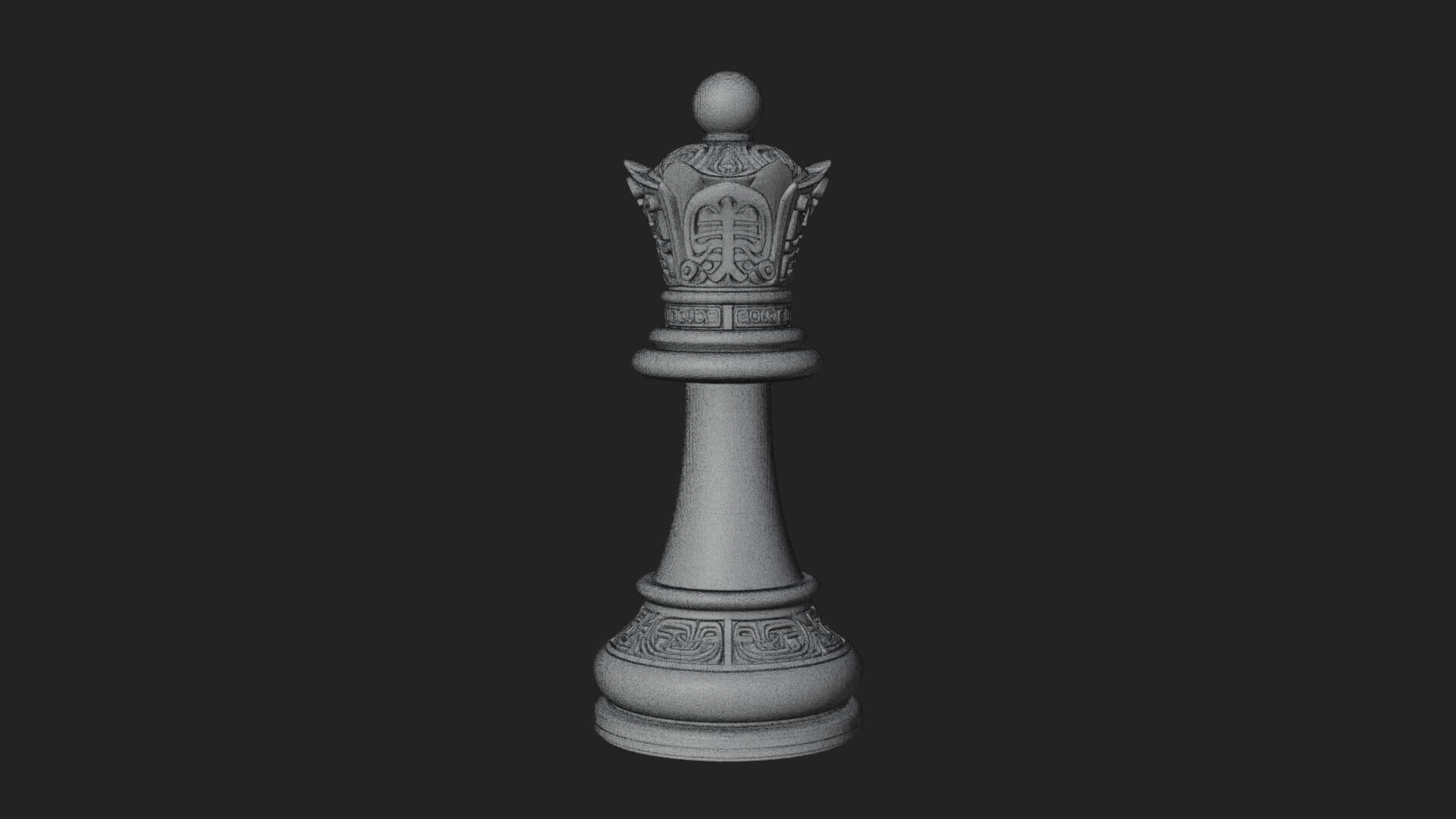 Ornate Chess Piece Statue Design 25 3D Print Model 3D Model