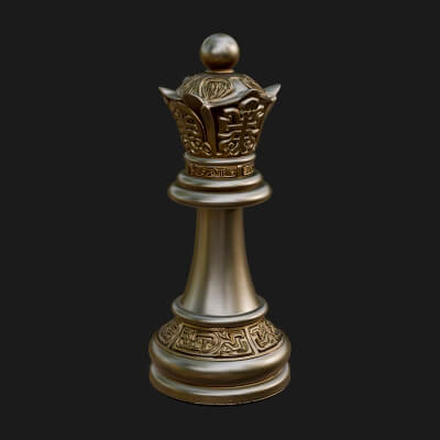 Ornate Chess Piece Statue Design 25 3D Print Model
