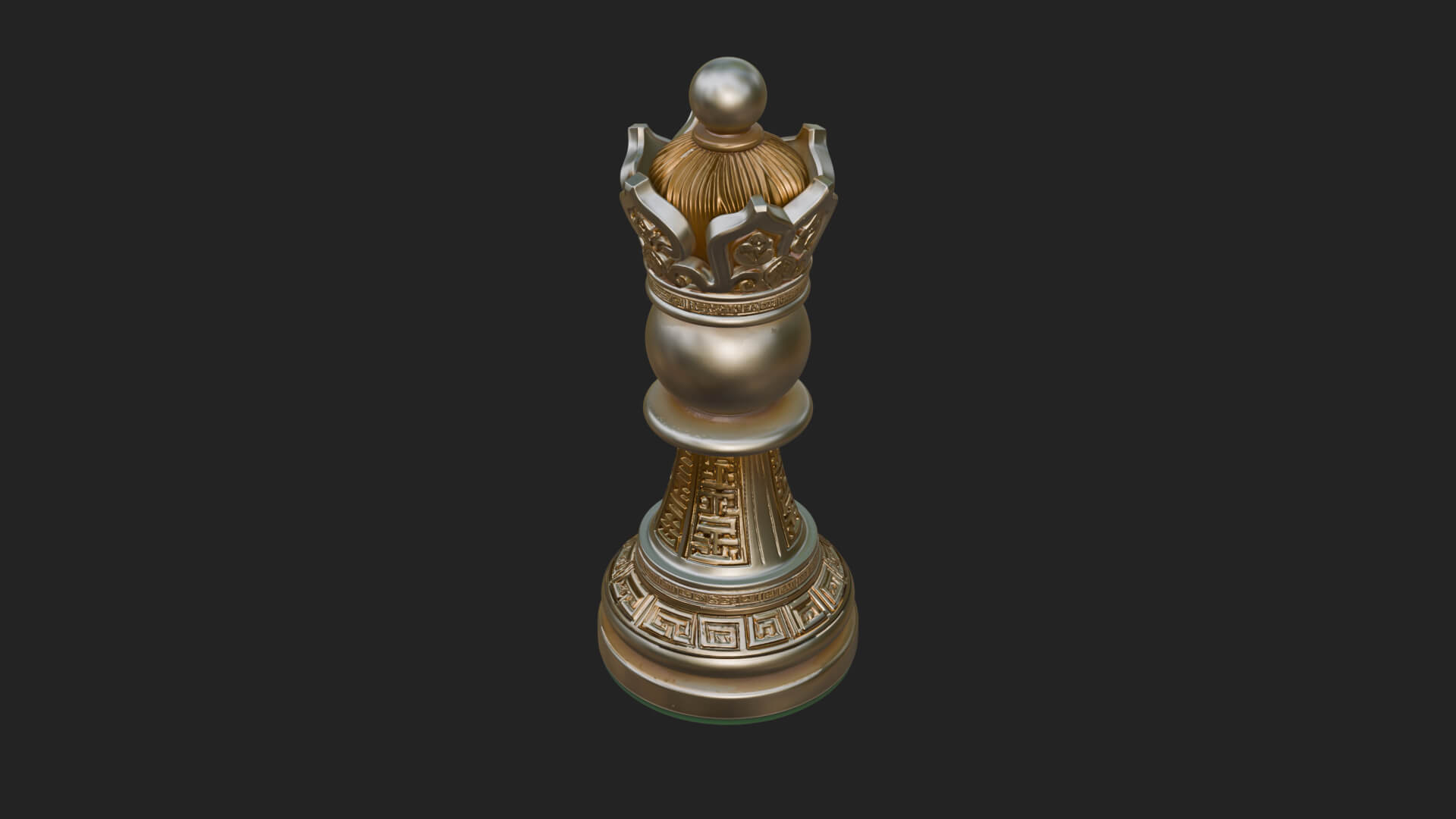 Ornate Chess Piece Statue Design 26 3D Print Model 3D Model