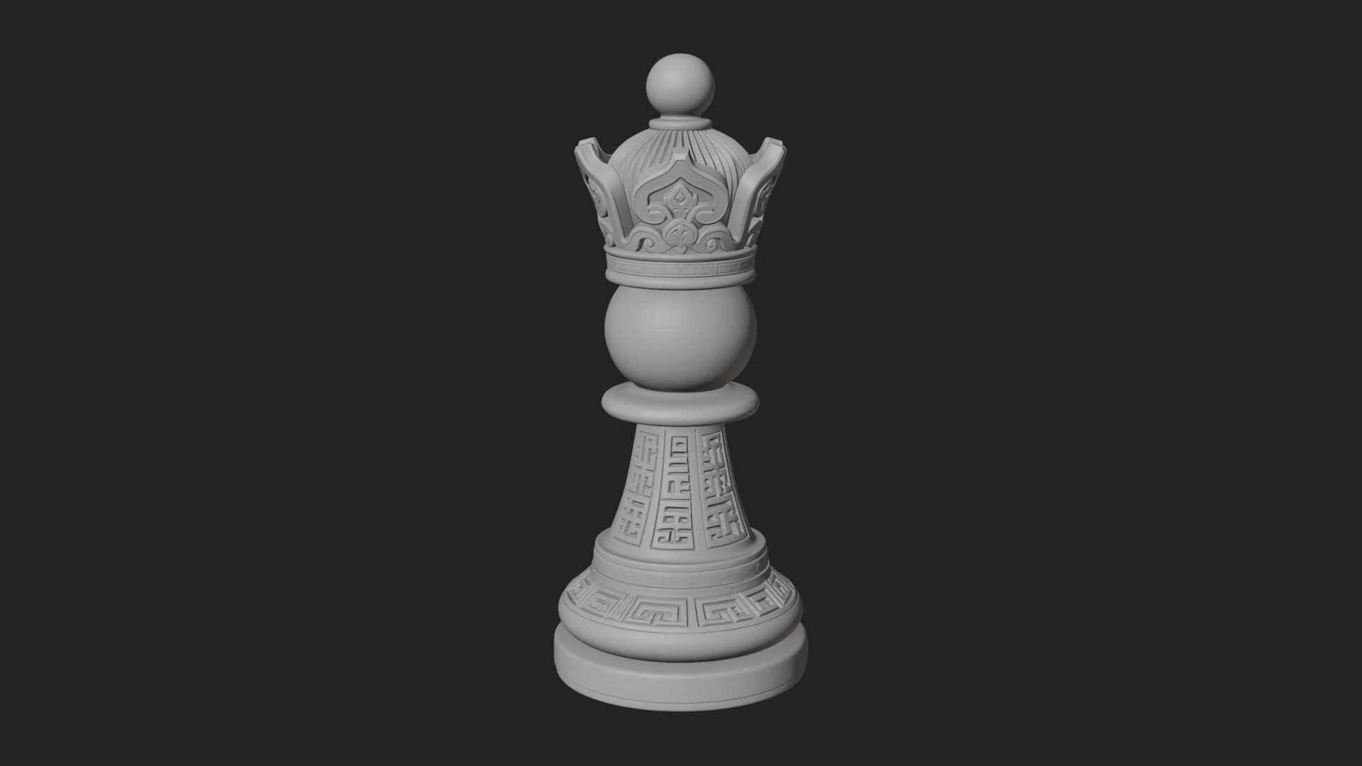 Ornate Chess Piece Statue Design 26 3D Print Model 3D Model