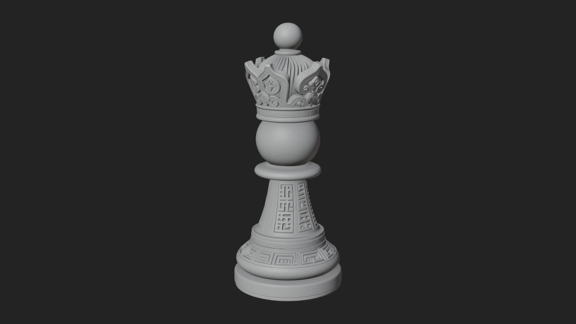 Ornate Chess Piece Statue Design 26 3D Print Model 3D Model