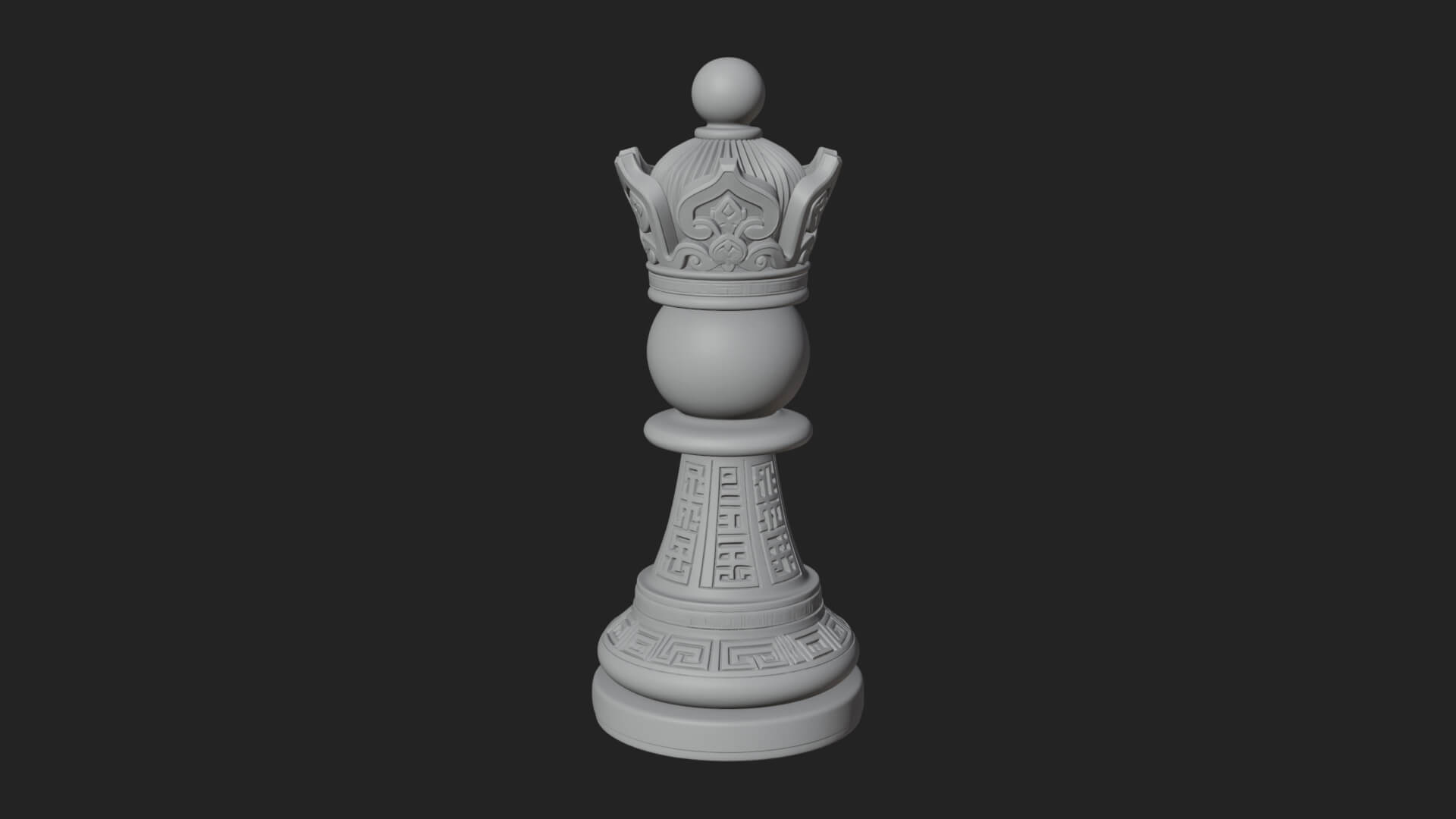 Ornate Chess Piece Statue Design 26 3D Print Model 3D Model