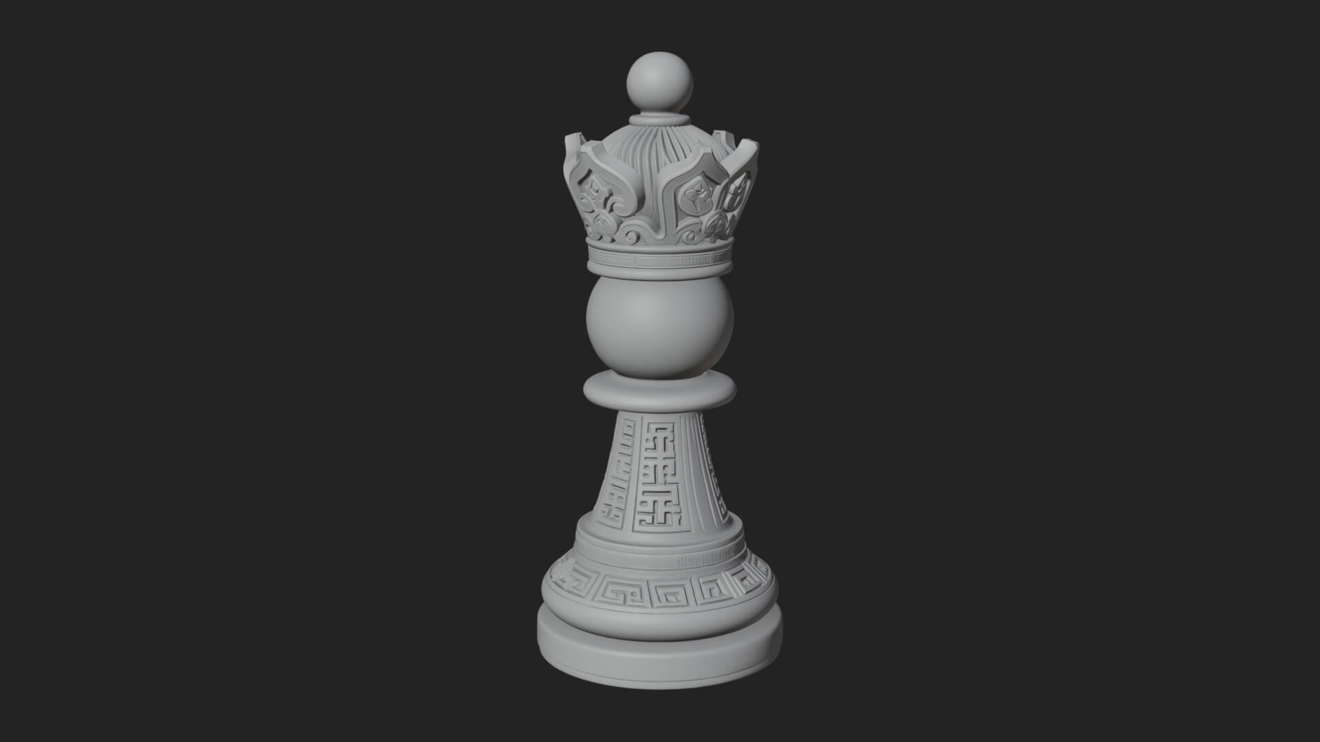 Ornate Chess Piece Statue Design 26 3D Print Model 3D Model