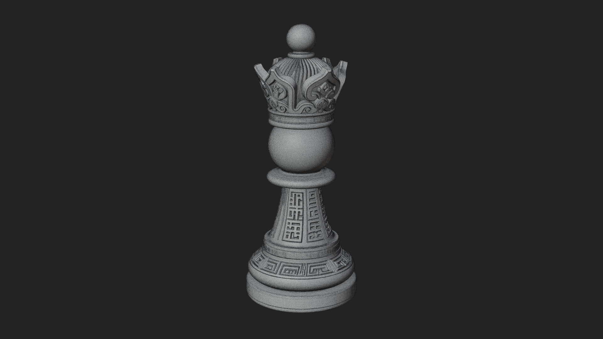Ornate Chess Piece Statue Design 26 3D Print Model 3D Model