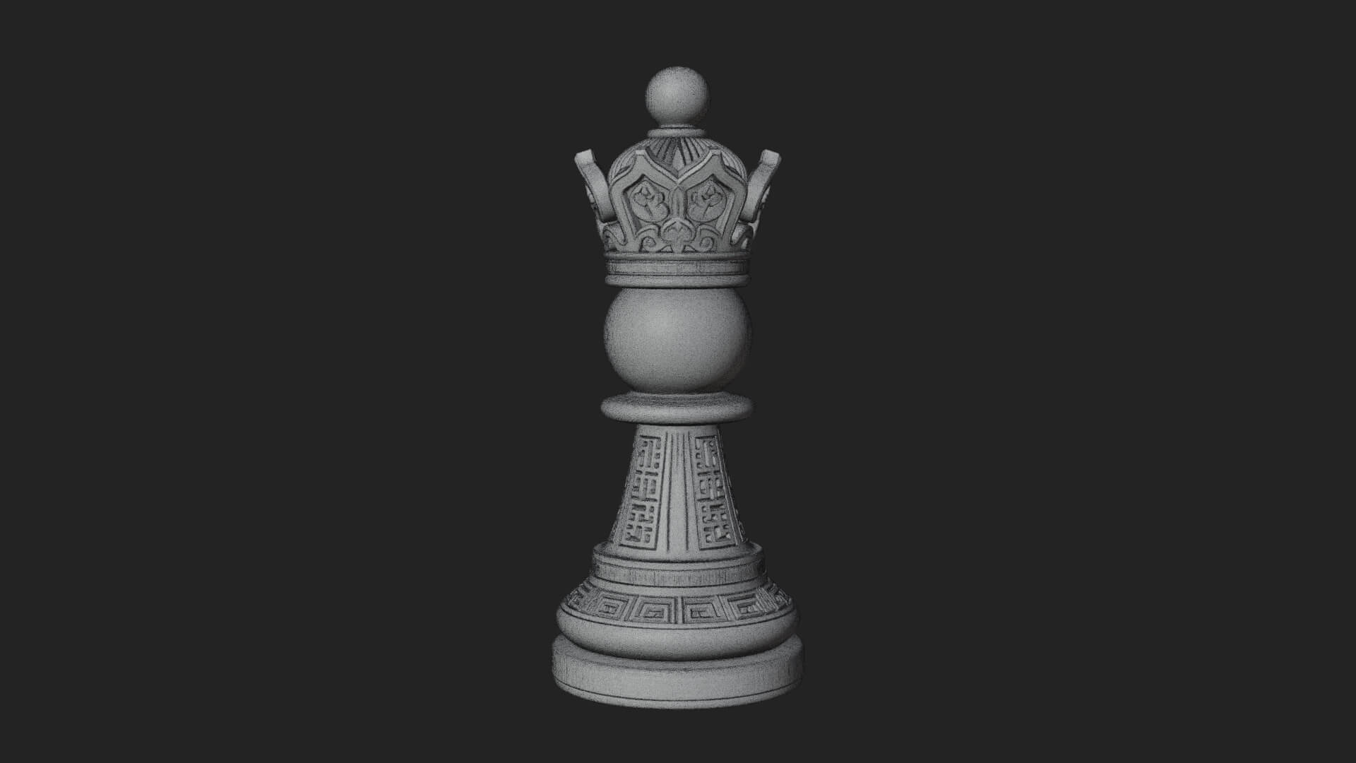 Ornate Chess Piece Statue Design 26 3D Print Model 3D Model