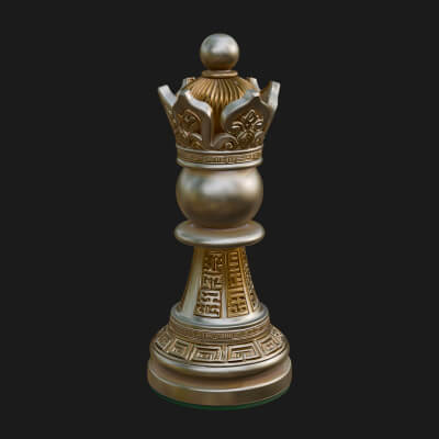 Ornate Chess Piece Statue Design 26 3D Print Model