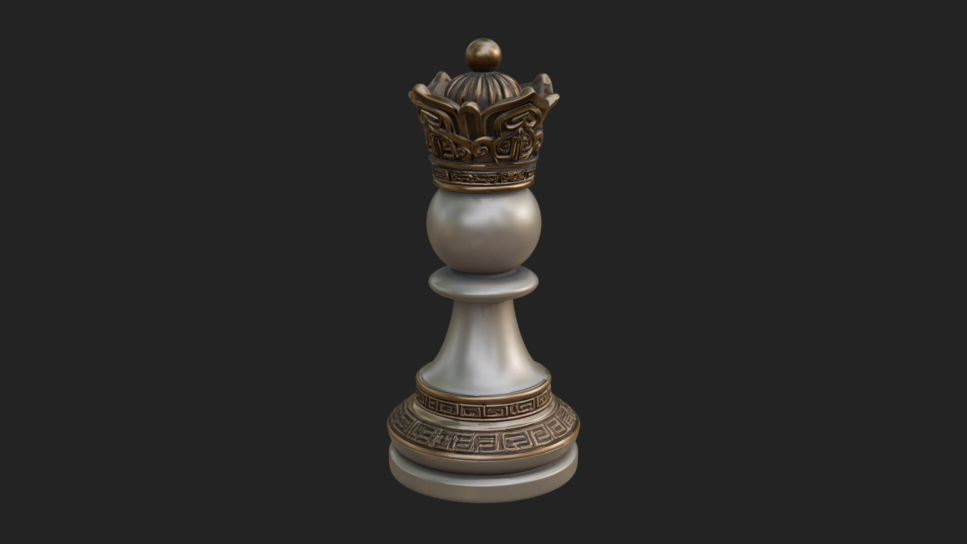 Ornate Chess Piece Statue Design 27 3D Print Model 3D Model