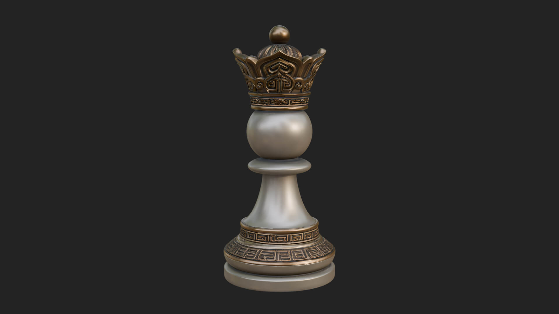 Ornate Chess Piece Statue Design 27 3D Print Model 3D Model