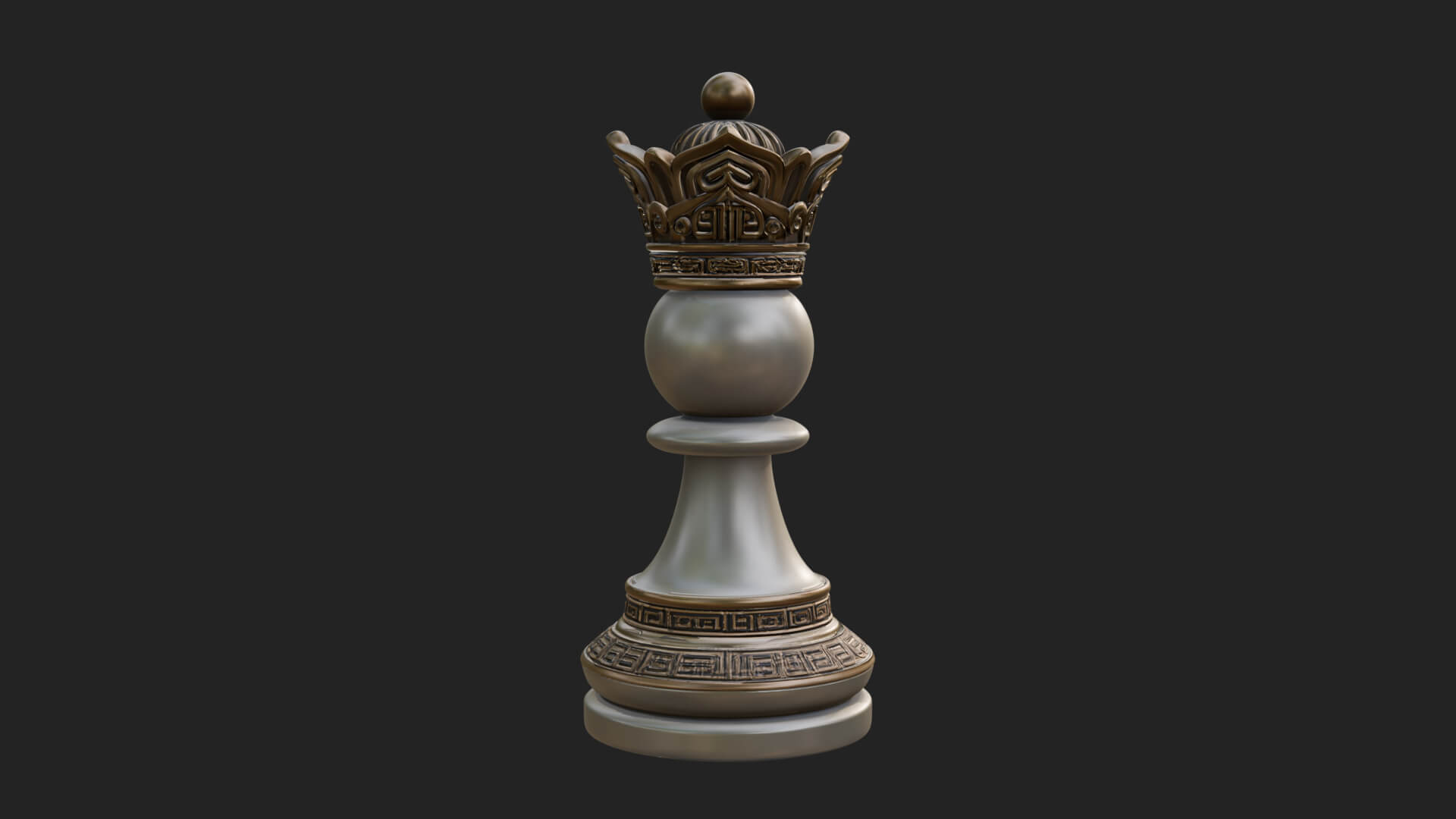 Ornate Chess Piece Statue Design 27 3D Print Model 3D Model