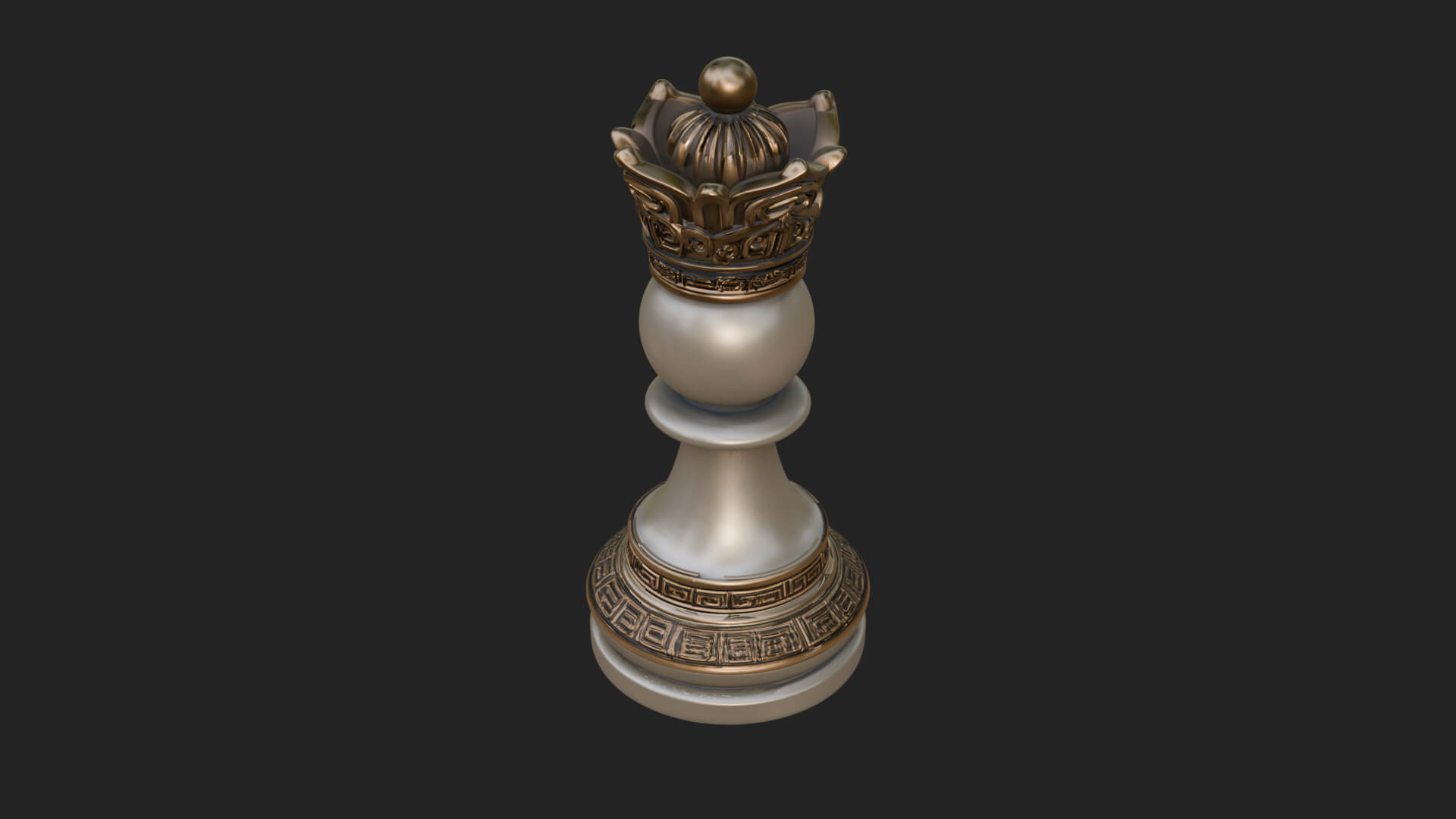 Ornate Chess Piece Statue Design 27 3D Print Model 3D Model