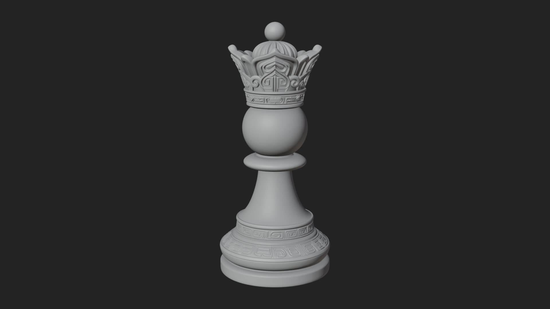 Ornate Chess Piece Statue Design 27 3D Print Model 3D Model