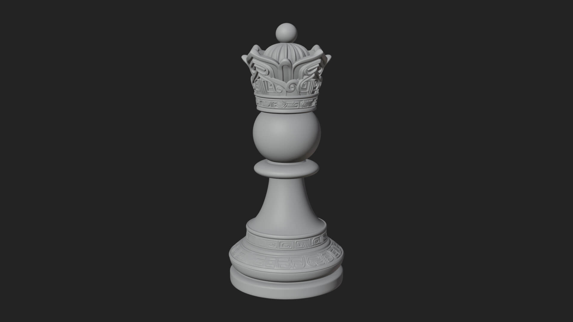 Ornate Chess Piece Statue Design 27 3D Print Model 3D Model