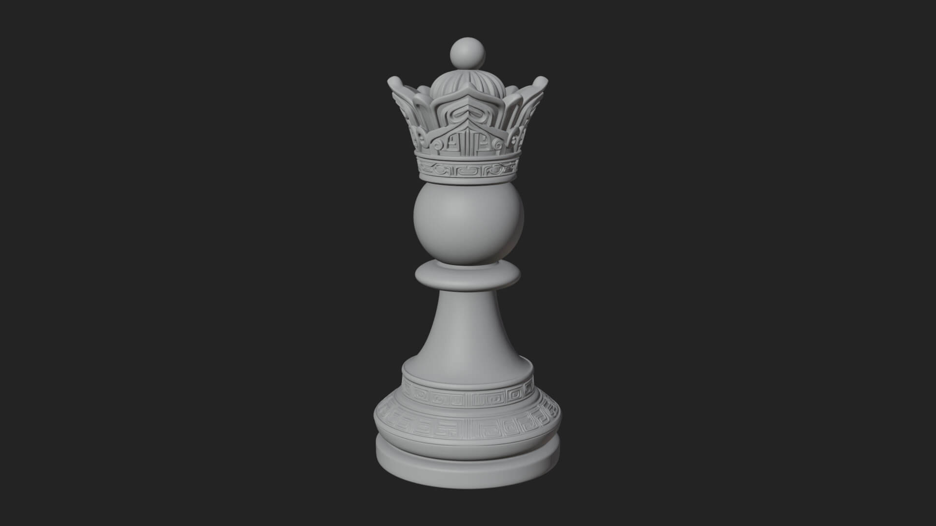 Ornate Chess Piece Statue Design 27 3D Print Model 3D Model