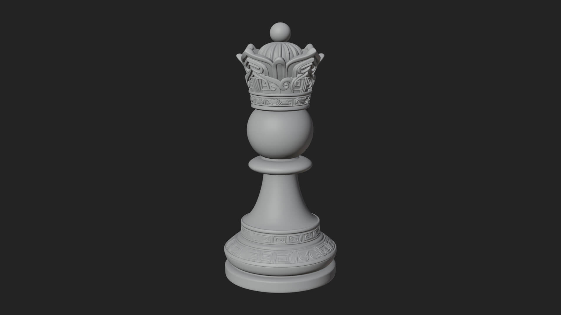 Ornate Chess Piece Statue Design 27 3D Print Model 3D Model