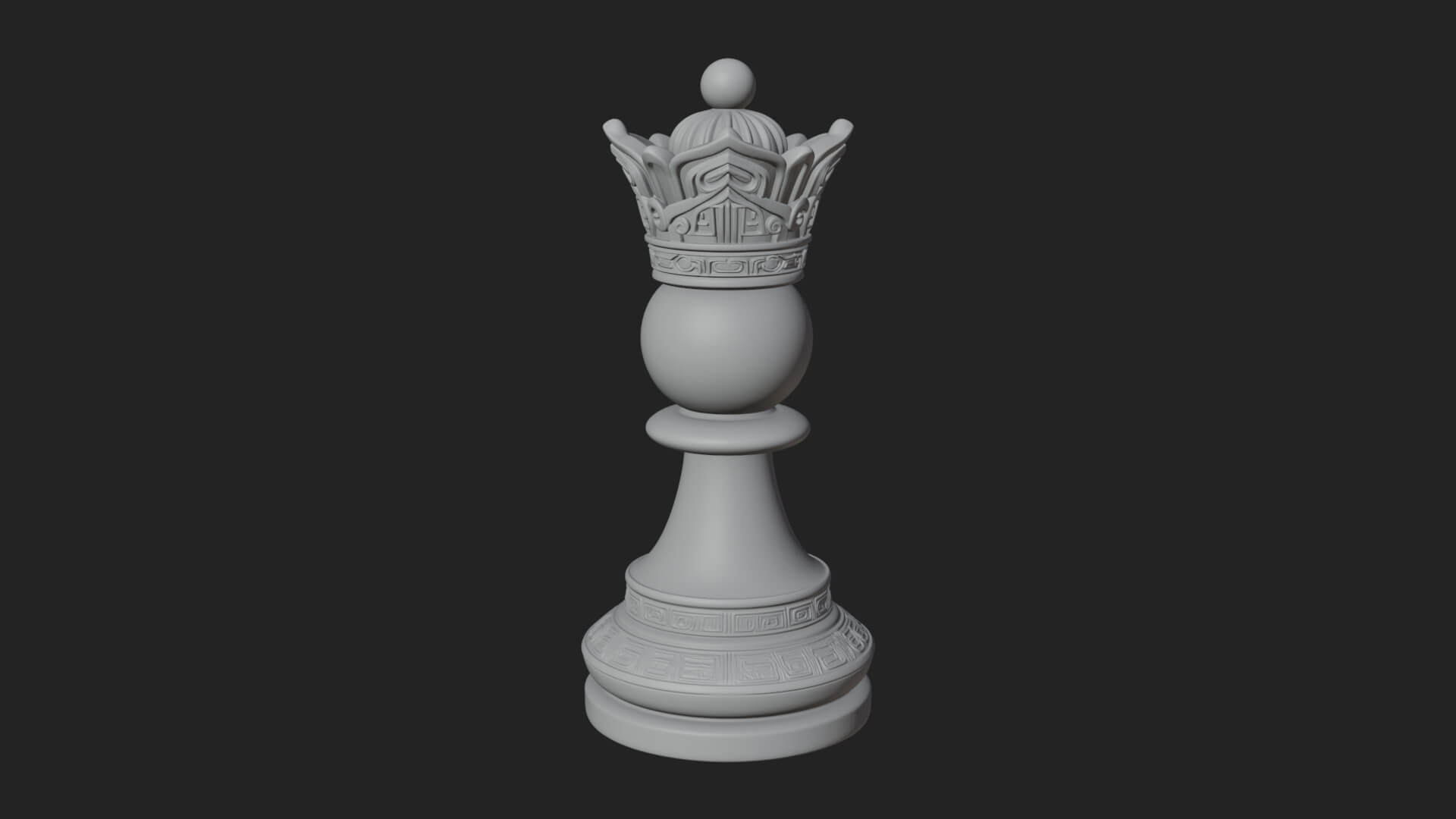 Ornate Chess Piece Statue Design 27 3D Print Model 3D Model