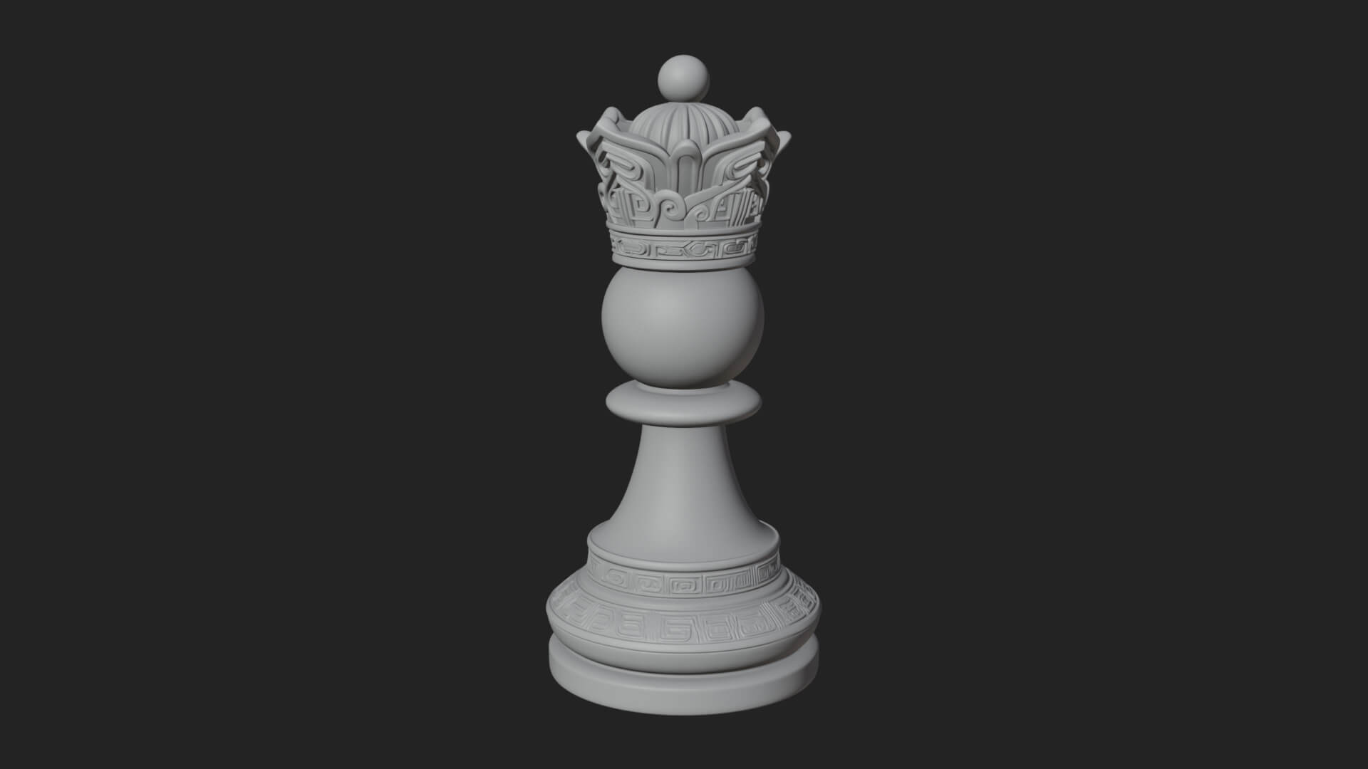 Ornate Chess Piece Statue Design 27 3D Print Model 3D Model