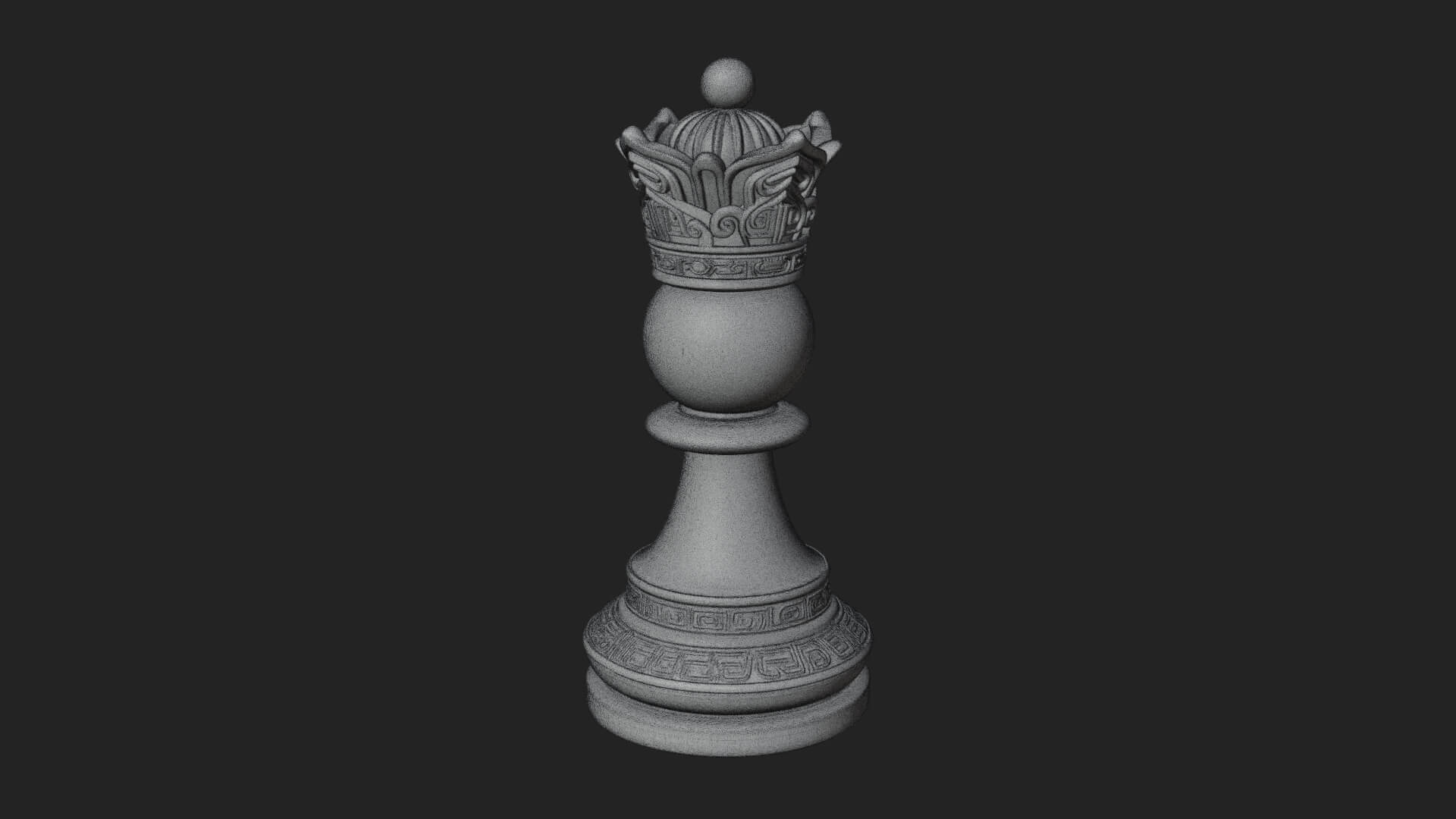 Ornate Chess Piece Statue Design 27 3D Print Model 3D Model
