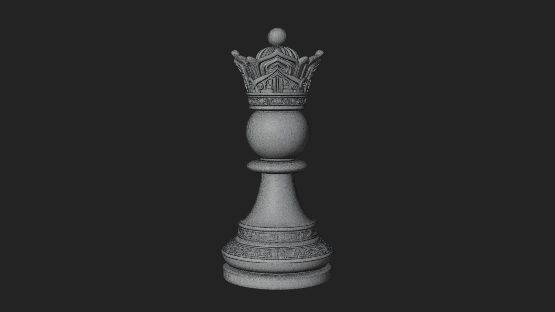 Ornate Chess Piece Statue Design 27 3D Print Model 3D Model