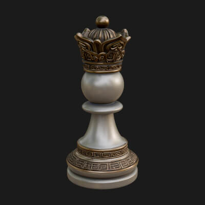 Ornate Chess Piece Statue Design 27 3D Print Model
