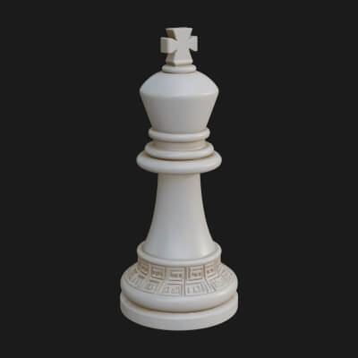 Ornate Chess Piece Statue Design 32 3D Print Model