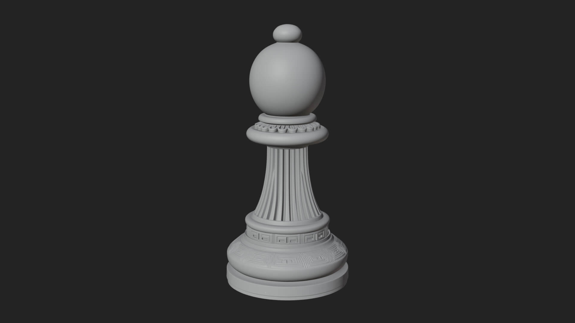 Ornate Chess Piece Statue Design 34 3D Print Model 3D Model