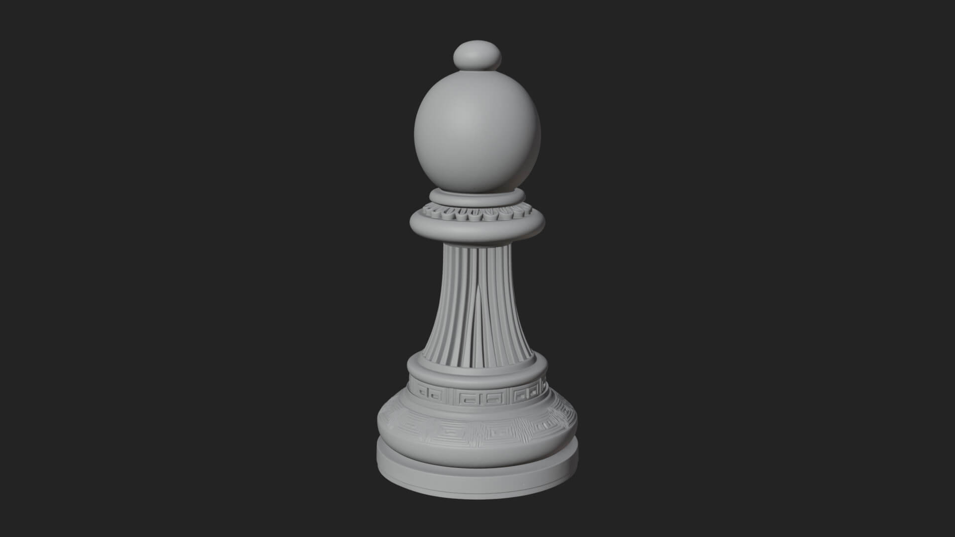 Ornate Chess Piece Statue Design 34 3D Print Model 3D Model