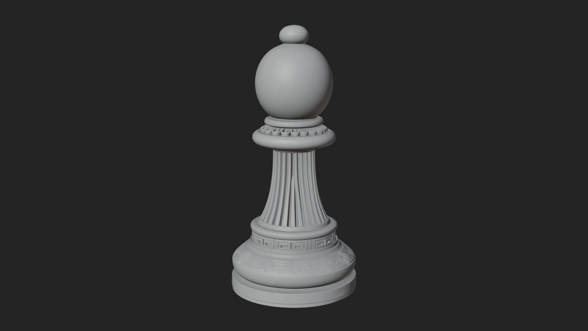 Ornate Chess Piece Statue Design 34 3D Print Model 3D Model